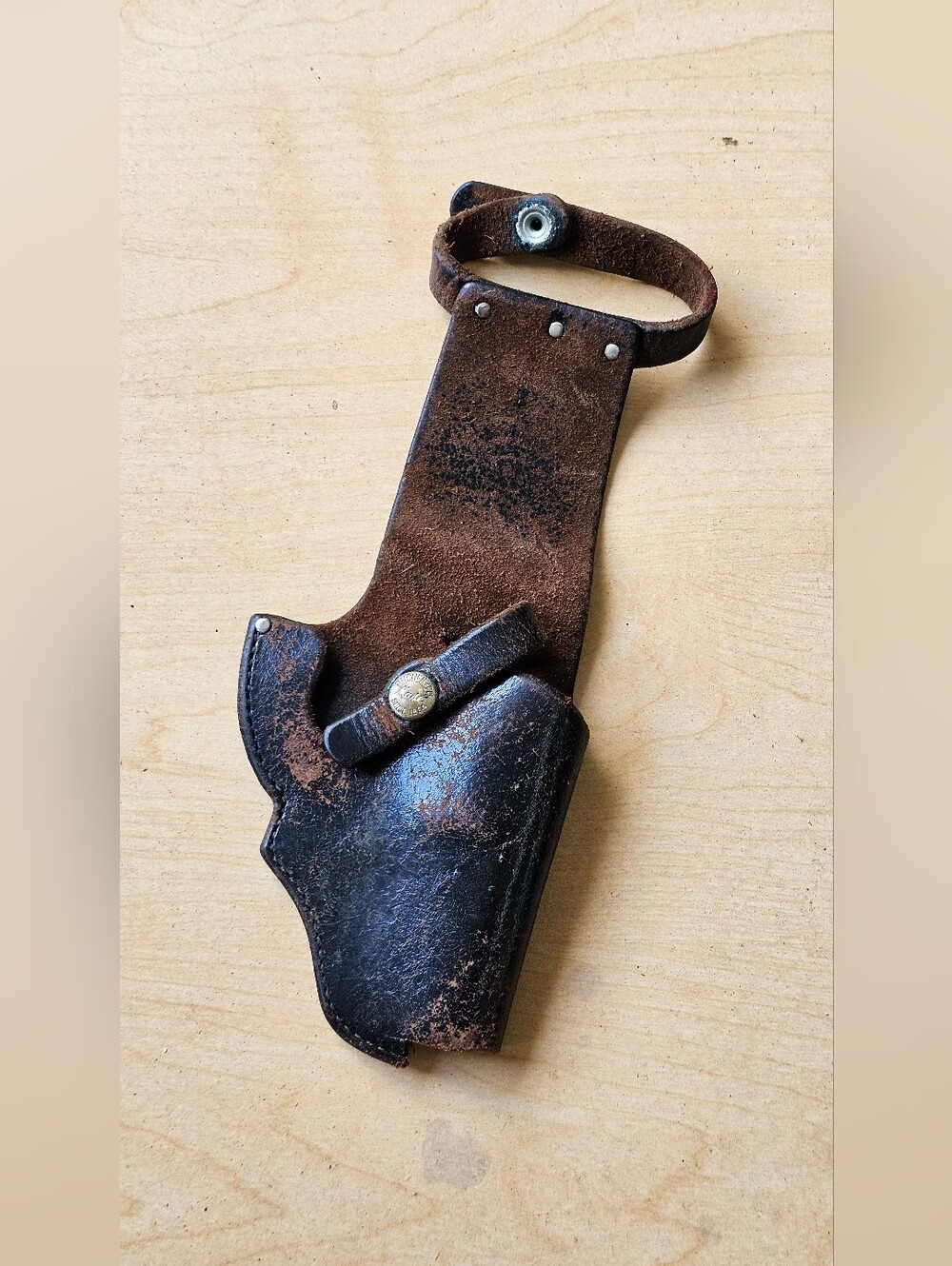 Vtg Bucheimer Size 2 Black Leather Drop Swivel Police Duty Holster 4" Barrel RH